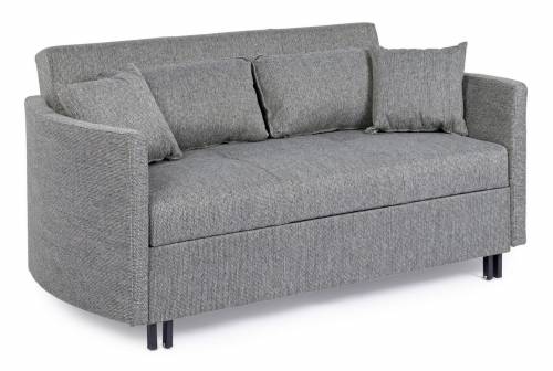 Canapea Clayton Gri Extensibila cu Spuma Poliuretanica - 2 Locuri - Suprafata de Dormit 131x190 cm - tapitata cu Stofa - Perne Incluse - l166xA88xH84...
