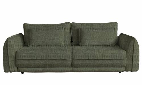 Canapea Extensibila - 3 Locuri - Lada de Depozitare - tapitata cu stofa - Perne Incluse - Mojave Verde Olive - l253xA120xH74 cm