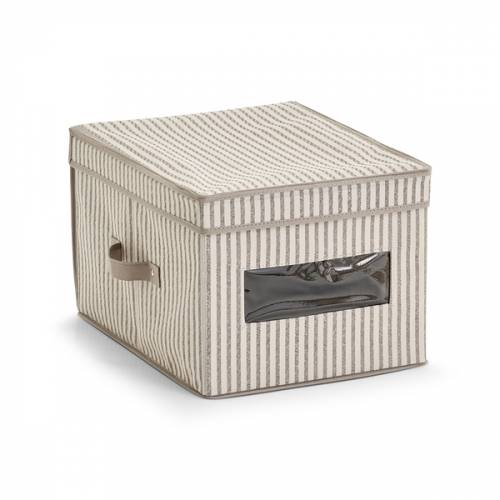 Cutie pentru depozitare cu manere - din pasla - Stripes Lid Bej - L39 - 5xl30xH25 cm