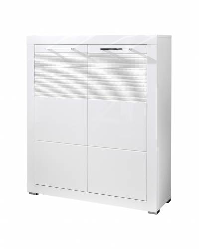 Cabinet hol din MDF cu 2 usi - Lifence Alb - l92xA37xH111 cm