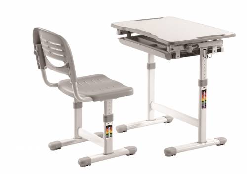 Set birou pentru copii - reglabil pe inaltime Comfortline Gri - L66 - 4xl47 - 4xH54 cm