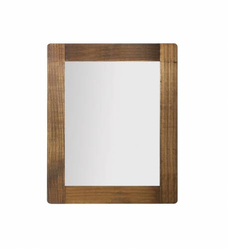 Oglinda decorativa cu rama din lemn si furnir - Flash Small Nuc - l80xH100 cm