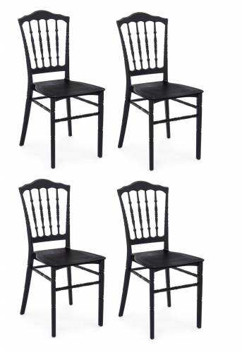 Set 4 scaune din plastic Cooper Negru - l40 - 5xA41xH89 cm