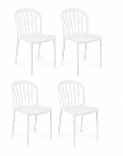Set 4 scaune din plastic Paxton Alb - l41xA52 - 5xH81 cm