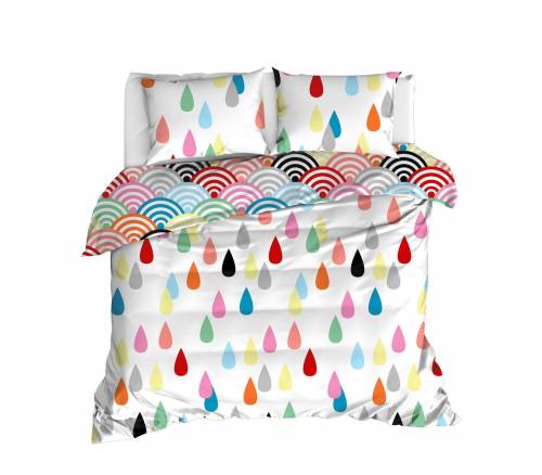 Lenjerie de pat din bumbac Ranforce Vendula Multicolor - 200 x 220 cm